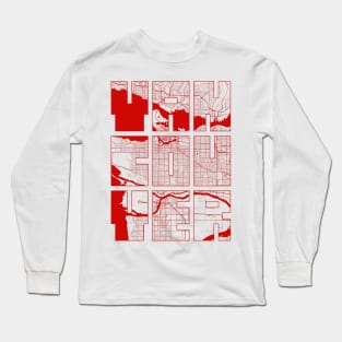 Vancouver, Canada City Map Typography - Oriental Long Sleeve T-Shirt